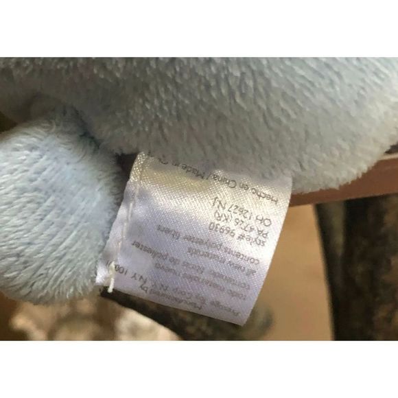 Carters Just One Year Blue w dots Teddy Bear Musical Pull Crib Toy Plush 11" NWO - Picture 5 of 10